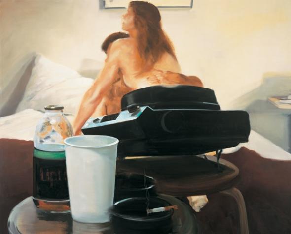 'The Bed, The Chair, Projection, 2001' Oil on linen 72 x 90 inches copyright 2001 Eric Fischl